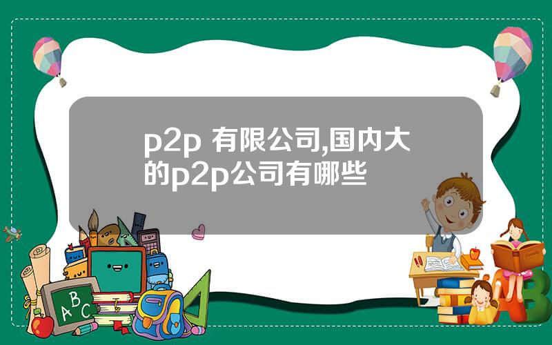 p2p 有限公司,国内大的p2p公司有哪些
